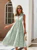 Casual Dresses Vintage Ladies Summer Swing Dress Women Sleeveless Casual Holiday Striped Shirt Dress Women Sundress Women Robe Vestidos G230311