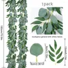 Dekorativa blommor konstgjorda eukalyptus lämnar Garland Green Ivy Leaf 180 cm Party Wedding Wall Hanging Diy Fake Rattan Vine Home Decor