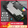 K620 Mini Gaming Tastiera meccanica 61 tasti RGB Hotswap Type-C Tastiera da gioco cablata Copritasti PBT Tastiere ergonomiche al 60%