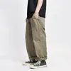 Men's Pants Safari Style Multi-pocket Cargo Trousers Men Loose Straight Casual Baggy Pants Mens Work Canvas Pants 230311