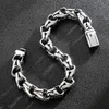 Punk Vintage Totem Chain Cuban Chain Bracelet 9mm 11mm Hiphop Stainless Steel Men's Bike Biker Charm Bracelets Bangle Jewelry