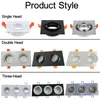 3-huvudet borstat silver MR16 Bracket GU10 Belysningstillbehör Holder Led Spot Light Cup Face Ring Traditionell infälld takfönster Lampskal usastar