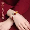 Bracelets New year's year of the tiger cinnabar bracelet natural Bracelet Gold devouring beast Hotan jade agate gift