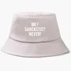 Wide Brim Hats Me Sarcastic Never Fisherman Hat Fishing Cap Bucket Hats Panama Men Women Bob Cotton Outdoor Sunscreen Chapeau Sun Prevent Caps P230311