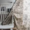 Curtain Flower Print Tassel Cotton Linen Semi-shading Blackout Simple Modern High Quality Bay Window Built-in Printed Hooks