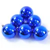 Christmas Decorations 6PCS Glitter Ball Tree Hanging Decoration Blue Ornament For Wreath Festival Party Accessories