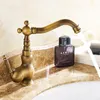 Bathroom Sink Faucets Bathroom Sink Faucet Antique Bronze 360 Degree Turn Basin Faucet Water Tap Single Handle Cold and Water 230311