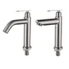 Bathroom Sink Faucets Single Cold Water Bathroom Basin Faucets Single Handle Bathroom Sink Faucets Brushed Stainless Steel Deck Mounted Washbasin Tap 230311