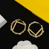 Designer Hoop Earrings For Womens Gold Earring Luxury Jewelry Woman Coloured Diamonds Earing Stud Dangle Fashion Hoops Earrings F 2303112D