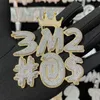 Trendy oro argento nome personalizzato ciondolo Bling CZ corona lettere ciondolo con 3mm 24 pollici corda catena uomini gioielli hip hop