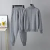 Kvinnors tvådel Pants harembyxor Casual Fashion Suit Autumn Winter Turtleneck Solid Color Sweater Sticked Set 230310