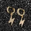 Bijoux Hommes Or Lightning Boucles d'oreilles Femmes Sier Dangle Hoop Boucle d'oreille Mode Hip Hop Drop Livraison Party Events Accessoires Dht0H