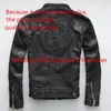 Jaquetas masculinas Jaqueta de couro masculino 100% genuíno de ovelha real marca de cabra marca preta masculina moto motociclista de motociclista do homem do homem outono as roupas de primavera 230311