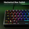 K71 USB-trådbundna mekaniska tangentbord 71 Keys Hot Swappable RGB Gaming Keyboards Blue Switch ABS KeyCaps Type-C Löstagbar kabel