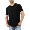 Hommes t-shirts solides hommes Shrit haut d'été t-shirts vêtements amples col rond manches courtes décontracté hauts mâle