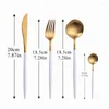 Dinnerware Sets Kitchen Tableware Cutlery Set Stainless Steel Knives Forks Spoons Dinner Fork Gold