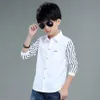 Camisa de camisas infantis para meninos de manga longa meninos de vestido formal camisa infantil roupas de bebê garotos meninos camisa de colarinho de aniversário camisas de aniversário 230310