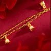 Kadın Bileklik Bilek Zinciri Mükemmel Zarif Moda Gerçek 18K Sarı Altın Dolu Güzel Mücevher Hediyesi