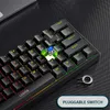 K620 Mini-Teclado mecânico de jogos 61 chaves RGB Hotswap Tipo-C teclado para jogos com fio PBT Keycaps 60% teclados de ergonomia