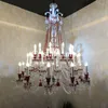 Lustres Plafond Rouge Lustre En Cristal El Lobby Luminaire Suspendu Lampe Intérieure