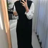 Women's Sweaters Korean Warm Women Autumn Winter Long Sweater Knitted Loose Sundress O Neck Sleeveless Vest Dresses Robe Femme Vestido