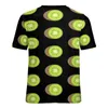 Camisetas femininas camiseta vegetariana kiwi frutas elegantes grandes mangas curtas Tees de rua de rua Tops de padrões de praia