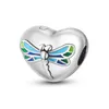 925 argento Fit Pandora Charms originali Ciondolo fai da te donna Bracciali perline Farfalla a forma di cuore Fibbia stellata Clip Spacer Stopper Charms Catena di sicurezza