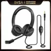 H12 trådbundna hörlurar med mikrofon för PC/PS4/Xbox Gaming Headset Gamer 3,5 mm på örat callcenter/trafik/kontorsheadset