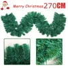 Decorative Flowers Year Christmas Garland Wreath Xmas Party Decoration Tree PineTree Rattan Hanging Ornaments For Home