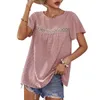 Vrouwen shirts chiffon kanten blouse zomer casual ronde nek korte mouw pom pom shirts top