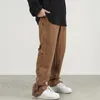 Pantaloni da uomo Moda Cerniera alla caviglia Marrone Baggy Uomo Cargo Pantaloni larghi Hip Hop Dritto Donna allentata Pantaloni lunghi casual Pantalon Homme 230311