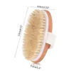 Natural Boar Bristles Dry Body Brush Wooden Oval Shower Bath Brushes Exfoliating Massage Cellulite Treatment Blood Circulation