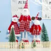 Decorazioni natalizie Top-Santa Claus pupazzo di neve renna bambola presente Babbo Natale con le gambe lunghe in tessuto Mesh Musi