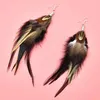 Dangle Earrings 2023 Boho Black Feather Pendant Fashion Ladies Ethnic Hippie Festival Party Jewelry Friends Gift Wholesale