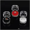 Gunsthouders Acryl Crystal Clear Ring Box Transparant Black White Red Stud Earring Sieraden Cadeau -dozen Verpakking Druppel Dhhff