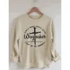 Dames t -shirt Jezus print retro vintage katoen lange mouwen sweatshirt 230311