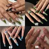 False unhas 24pcs/caixa Wavy Rhinestone Ballerina Manicure Tool Afligepable Artificial Fake Caixão vestível Dicas de unhas