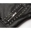 Kvinnorjackor Fashion Streetwear 2023 Turndown Collar Punk Rivet Faux Leather Locomotive Jacket Women 230310