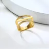 Rostfritt stål Modern Wrap Bred Ring för Kvinnor Geometrisk Finger Statement Ring Party Layered Chic Smycken