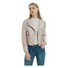 Vestes pour femmes Veste en cuir Lady Fashion Classic Femmes Manteau de vélo court Style rock Revers Zipper Light Warm Pu Outfit Street Clothing 230310