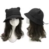 Wide Brim Hats Cute for CAT Ear Tail Cartoon Fisherman Hat Sweet Basin Student Hat for Girl Foldable Fisherman Travel Bucket Hat All-ma P230311