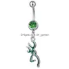 Navel Bell Button Rings D0067 Browning Deer Belly Ring Mix Colors Drop Delivery Jewelry Body Dhgarden Dhtnt