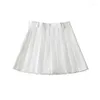 Skirts Summer White Black Pleated Women Sexy Mini Skirt Womens Tenny Ladies High Waist Short 2023