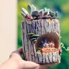 Planters potten creatieve boomhut dieren bloem pot sappige plantenhars bureaublad cartoon home tuin decoratie verjaardagscadeaus