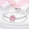 925 zilveren fit Pandora originele charmes diy hanger vrouwelijke armbanden ketting ketting vrouwen roze serie charme bead