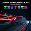 EM600 USB PC Oyun Fare PAW3327 12400 DPI RGB Hafif Kablolu Fareler Bilgisayar Mause için 9 Programlanabilir Düğmelerle Gamer