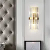 Wall Lamp Indoor Bedroom Bedside Copper Lights Luxury Living Room Background Staircase Aisle European Antique Crystal Sconces