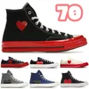 2023 مصمم أحذية عارضة أزياء All-Star 70 X Comme Mens Sneakers Hi Ox Black Egret Red Midle