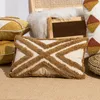 Cushion/Decorative Pillow Nordic Yellow Brown Tufted Cushion Cover Triangle Tufted Embroidery Decorative Throw Pillow Cover Bedside Sofa Waist Pillowcase 230311