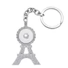 Porte-clés mode trèfle croix ailes fleur cristal strass Snap porte-clés Fit 18mm boutons bijoux à bricoler soi-même XL0020